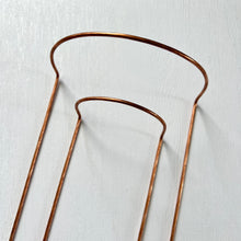 Load image into Gallery viewer, Copper Crescent Plant Stake, Half Hoop Plant Stand, Leaning Plant Support
