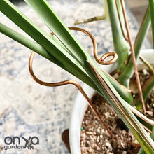 Load image into Gallery viewer, Copper Hook Plant Stick, Leaning Stem Support