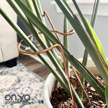 Load image into Gallery viewer, Copper Hook Plant Stick, Leaning Stem Support