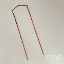 Load image into Gallery viewer, Angled Crescent Copper Plant Stake, Leaning Plant Supports