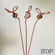 Load image into Gallery viewer, Copper Bee Crystal Plant Stick, Bee Garden Decor