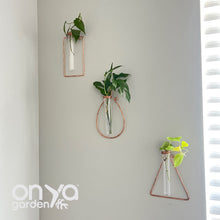 Load image into Gallery viewer, Copper Rectangle Propagation Wall Vase, Hanging Propagation Station