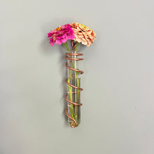 Load image into Gallery viewer, Copper Spiral Propagation Hanger, Hanging Flower Bud Vase
