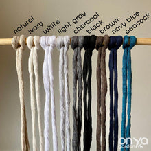 Load image into Gallery viewer, Modern No-Tail Macramé Hanging Plant Shelf, 12" Round, Hanging Plant Tray