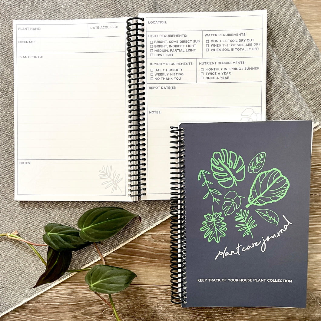 Plant Care Journal, Track your Plant Collection, Spiral Bound Plant Tracker Diary