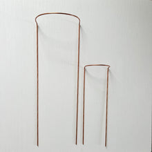 Load image into Gallery viewer, Copper Crescent Plant Stake, Leaning Plant Support
