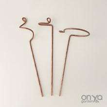Load image into Gallery viewer, Copper Mini Stem Supports Plant Sticks, Set of 3
