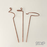 Copper Mini Plant Supports, Small Plant Stakes, Set of 3
