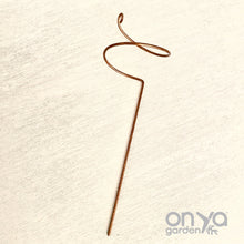 Load image into Gallery viewer, Copper Wide Curl Plant Stick, Base Trellis Plant Stake
