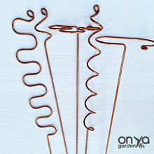 Load image into Gallery viewer, XL Copper Plant Sticks, 24&quot; Long Plant Support, 7 Designs
