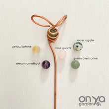 Load image into Gallery viewer, Crystal Plant Stake, Copper Bee Crystal Plant Stick, 5 Crystal Options
