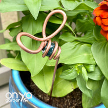 Load image into Gallery viewer, Crystal Plant Stake, Copper Bee Crystal Plant Stick, 5 Crystal Options
