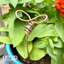 Load image into Gallery viewer, Crystal Plant Stake, Copper Bee Crystal Plant Stick, 5 Crystal Options
