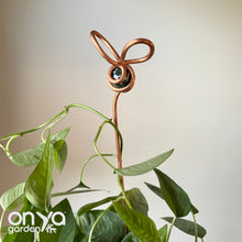 Load image into Gallery viewer, Crystal Plant Stake, Copper Bee Crystal Plant Stick, 5 Crystal Options
