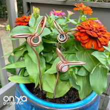Load image into Gallery viewer, Crystal Plant Stake, Copper Bee Crystal Plant Stick, 5 Crystal Options

