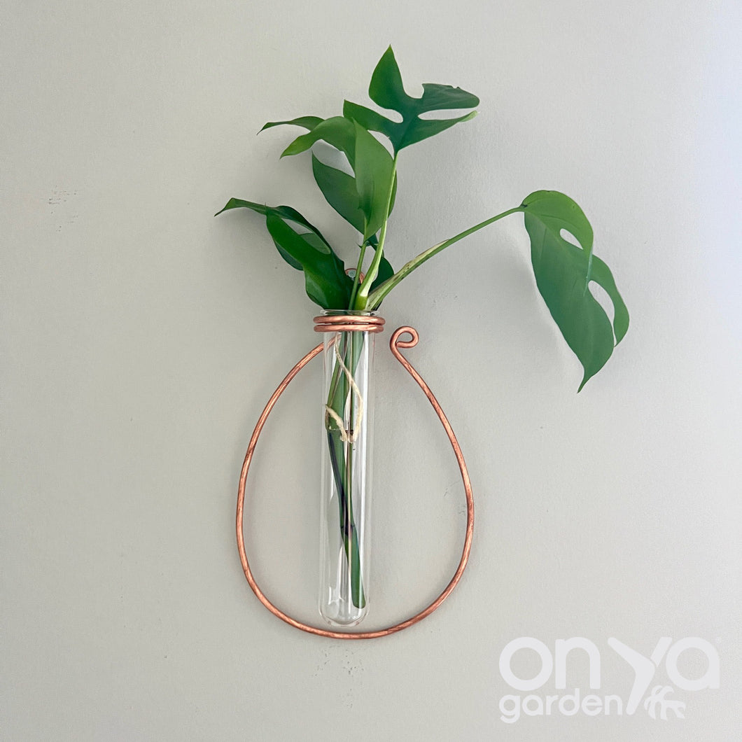 Copper Oval Propagation Wall Vase, Hanging Propagation Station