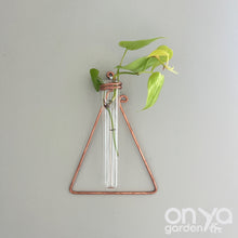 Load image into Gallery viewer, Copper Geometric Propagation Wall Hanger, Hydroponic Wall Vase, Set of 3 or Individual
