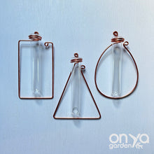 Load image into Gallery viewer, Copper Geometric Propagation Wall Hanger, Hydroponic Wall Vase, Set of 3 or Individual
