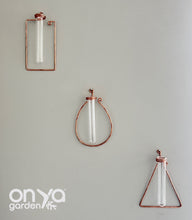 Load image into Gallery viewer, Copper Geometric Propagation Wall Hanger, Hydroponic Wall Vase, Set of 3 or Individual
