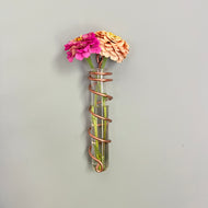 Copper Spiral Propagation Hanger, Hanging Flower Bud Vase