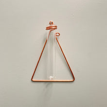 Load image into Gallery viewer, Copper Triangle Propagation Wall Vase, Hanging Propagation Station

