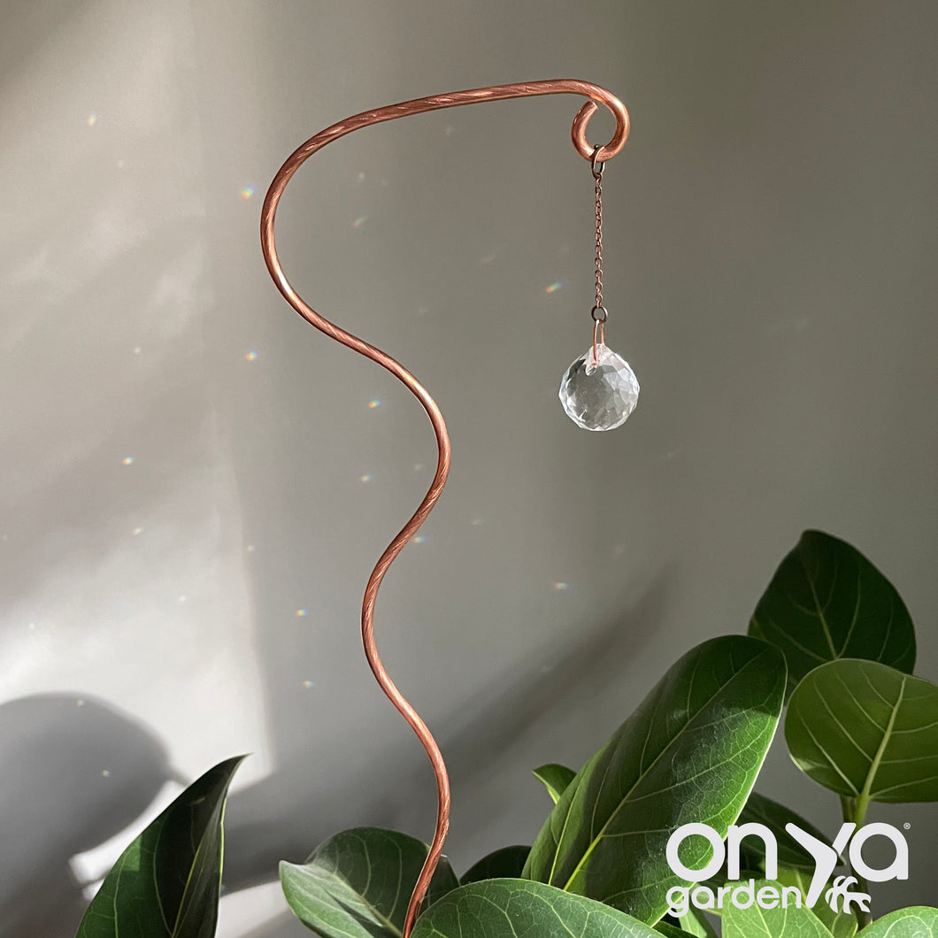 Copper Wander Suncatcher Plant Stick, Plant Suncatcher