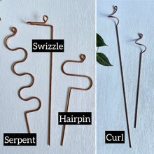 Load image into Gallery viewer, Copper Plant Sticks, Hammered Copper Finish, 4 Designs
