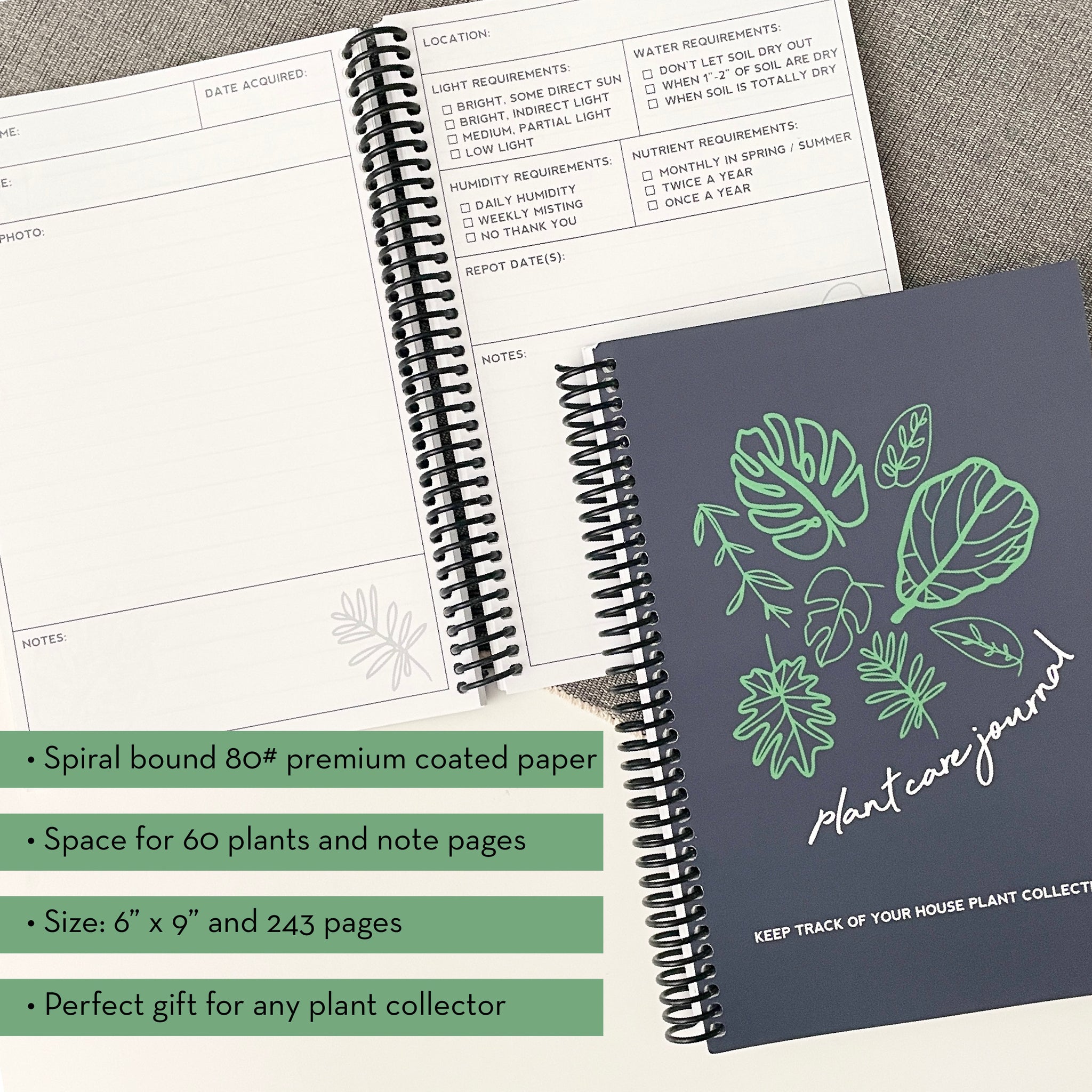 indoor plant care book Plant Care Journal, Track your Plant Collection Plant Diary, Spiral Bo – On  Ya Garden