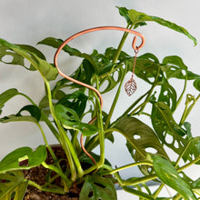Load image into Gallery viewer, Copper Wander Leaf Plant Stick, Plant Leaf Charm Stake
