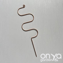 Load image into Gallery viewer, Copper Wide Serpent Plant Stick, Decorative Plant Stake
