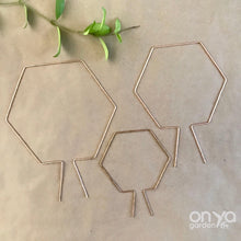 Load image into Gallery viewer, Copper Hexagon Honeycomb House Plant Trellis- 3 Sizes Available-Trellis-On Ya Garden
