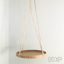 Load image into Gallery viewer, Modern No-Tail Macramé Hanging Plant Round Shelf
