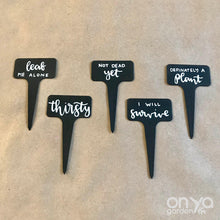 Load image into Gallery viewer, Funny Plant Labels - Set of 5 Houseplant Markers
