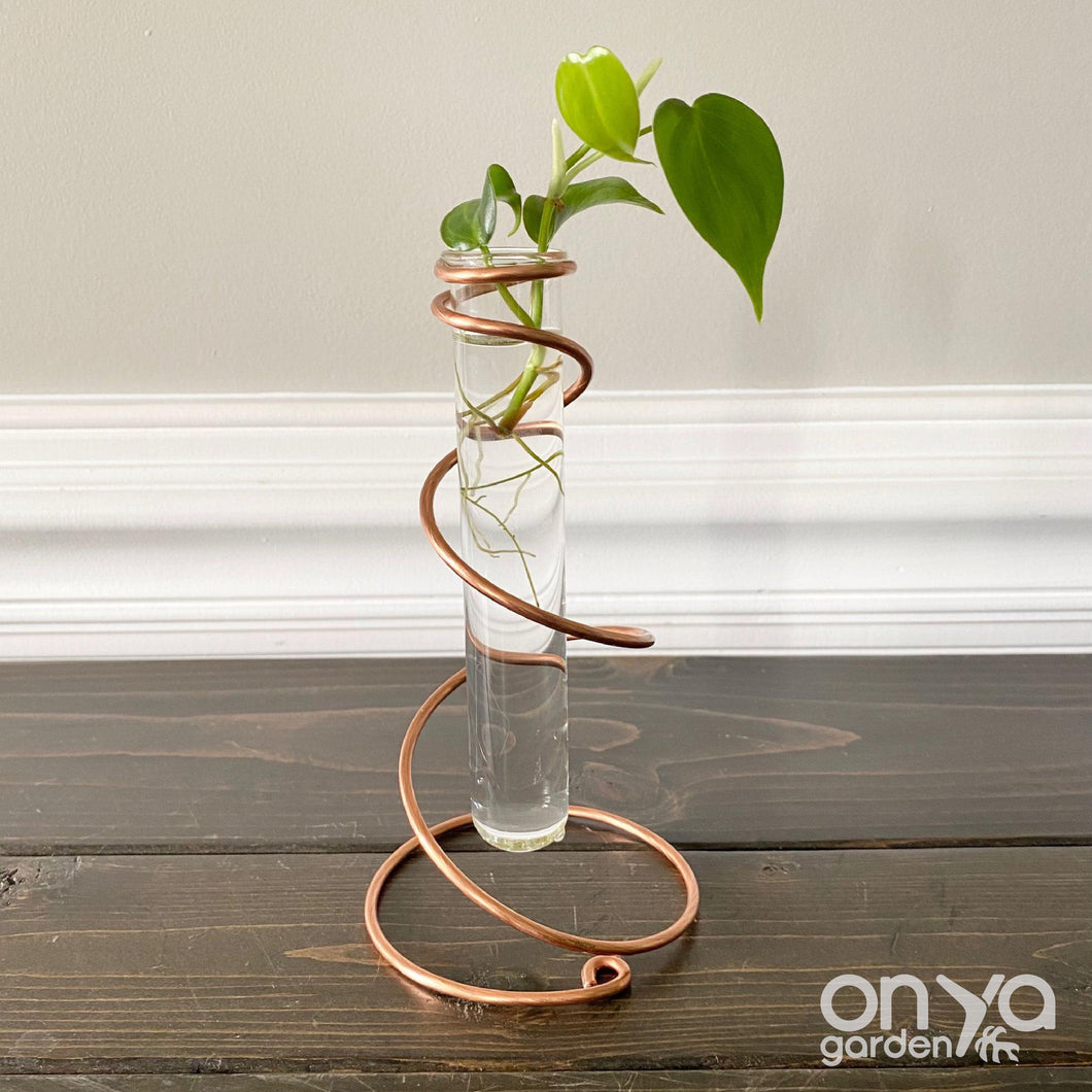 Copper Twirl Propagation Stand, Copper Wire Vase