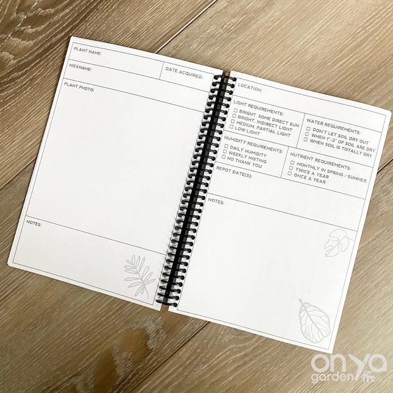 Plant Care Journal, Track your Plant Collection Plant Diary, Spiral Bound